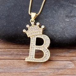ICEEX Diamond Name Initials Pendant (18k Gold Chain) -Iceex product image 1642470752