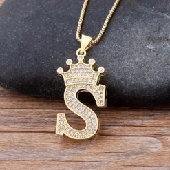 ICEEX Diamond Name Initials Pendant (18k Gold Chain) -Iceex product image 1642470769