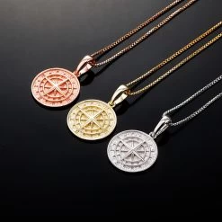 ICEEX 925 Compass Pendant Necklace