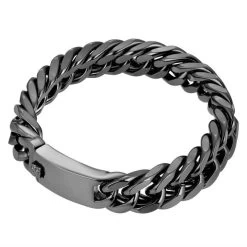 ICEEX French Paved Black Cuban Link Bracelet