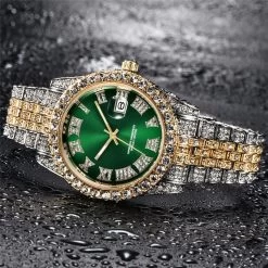 ICEEX 2-Tone Diamond Luxury Emerald Gold Watch -Iceex product image 1727786831