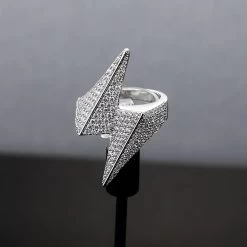 ICEEX Micro Paved Diamond Lightning Ring