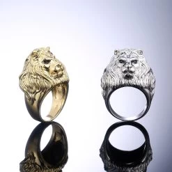 ICEEX 18k Gold / Silver Lion Head Ring