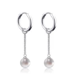 ICEEX Silver Chain Pearl Earrings