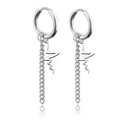 ICEEX Silver Chain Lightning Earrings