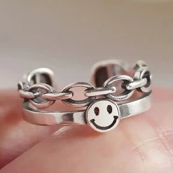 ICEEX Vintage Smiling Face Ring