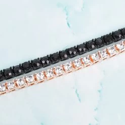 ICEEX Black/Rose Gold Tennis Bracelet