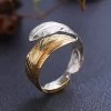 ICEEX Gold Silver Feather Adjustable Ring -Iceex product image 1861138406