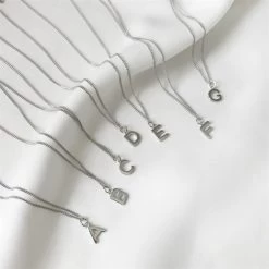 ICEEX Sterling Silver Initials Letter Pendant