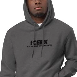 ICEEX Exclusive Collection Designer Hoodie Black Print -Iceex unisex fashion hoodie charcoal heather zoomed in 2 636799338a8c3