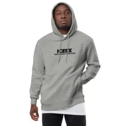 ICEEX Exclusive Collection Designer Hoodie Black Print -Iceex unisex fashion hoodie heather grey front 2 636799338b028