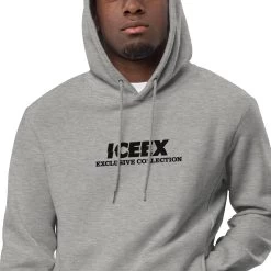 ICEEX Exclusive Collection Designer Hoodie Black Print -Iceex unisex fashion hoodie heather grey zoomed in 2 636799338a288
