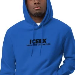 ICEEX Exclusive Collection Designer Hoodie Black Print -Iceex unisex fashion hoodie royal blue zoomed in 2 636799338b3c1