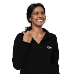 ICEEX ICEEX's Official Pullover Zip Up Shirt (Unisex) -Iceex unisex fleece pullover black front 2 651635a9b0d3f