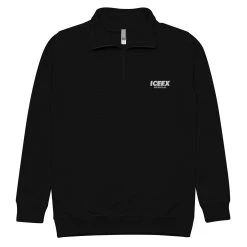 ICEEX ICEEX's Official Pullover Zip Up Shirt (Unisex) -Iceex unisex fleece pullover black front 651635aa063ea