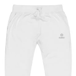 ICEEX Exclusive Collection Designer Fleece Track Pants -Iceex unisex fleece sweatpants white zoomed in 63679b171d8ee